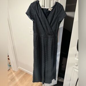 NEW navy with white polka dots, wide leg cropped jumpsuit